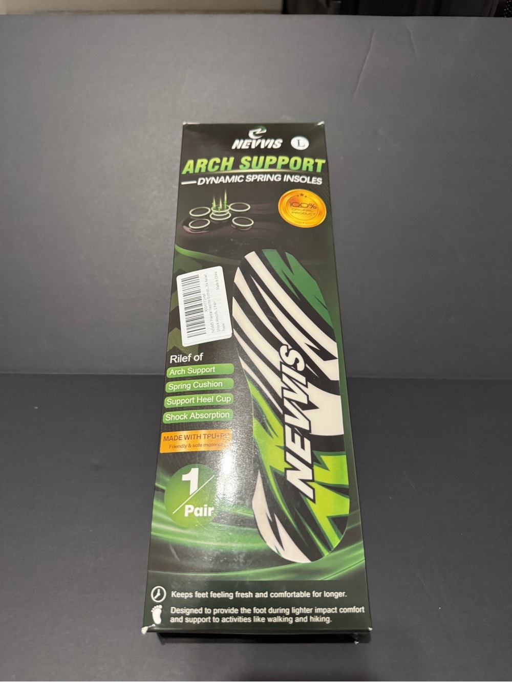Men's Arch Support Insoles - Black & Green